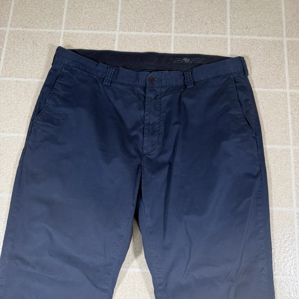 VTG Polo Ralph Lauren Chino Pants Mens 40x30 Blue Suffield Straight Pony Preppy